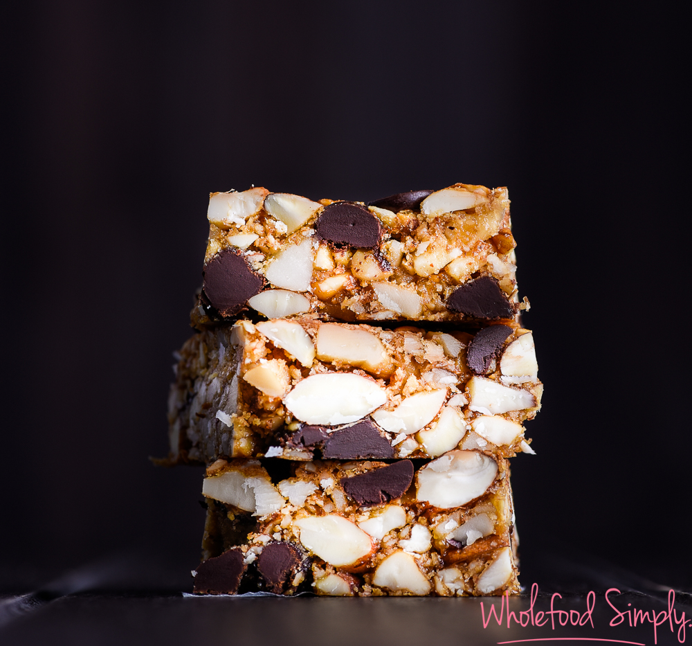 Chocolate Chip Nut Bars ~ Wholefood Simply