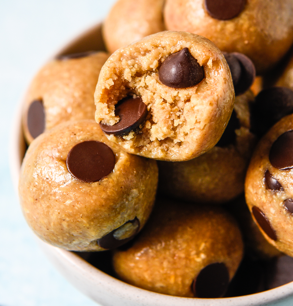 nut free cookie dough bliss balls